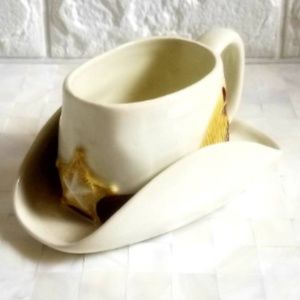 Vintage Cowboy Sheriff Hat Coffee Tea Mug